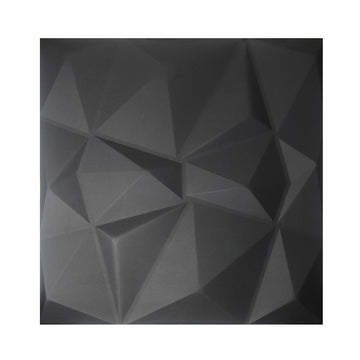 Elegant 3D Diamond-Embossed Black PU Leather Wall Panels - 25mm Thickness (Pack of 4) Size: 600 x 600 mm
