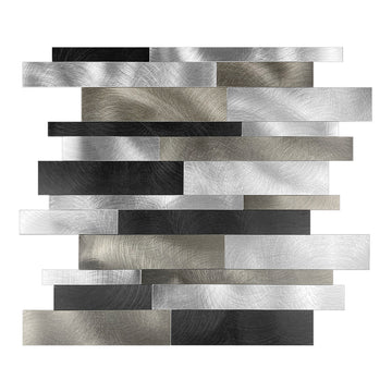 Sleek Metallic Layers Peel & Stick Aluminum Tile (Pack of 4) Size:303 x 297 x 4 mm