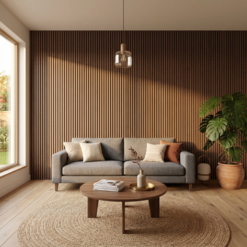 Slat Feature Wall — Living Room