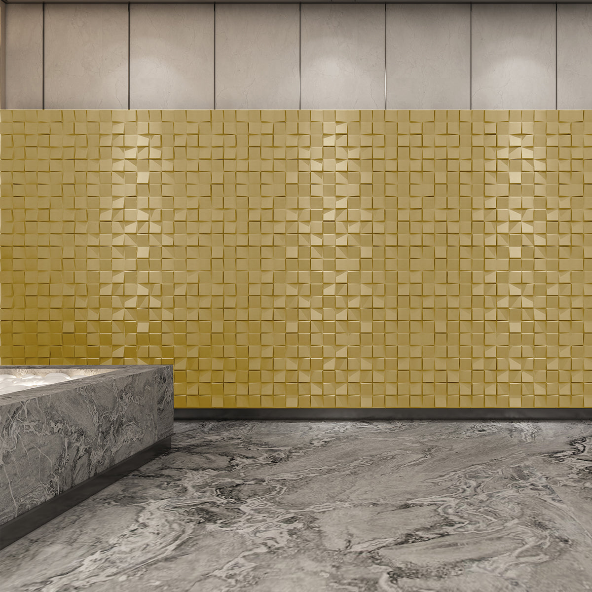 Pack of 4, Elegant 3D PU Leather Wall Panels – Square Pattern | 600 x 600 mm | 10mm Thickness | Luxurious & Soundproof