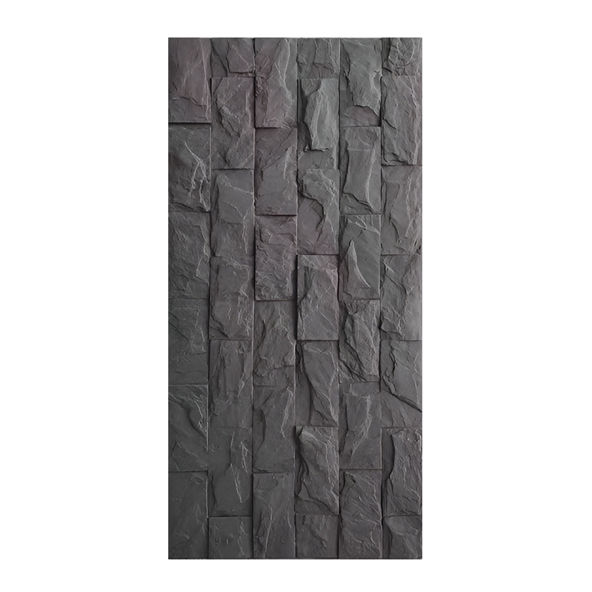 Charcoal Stacked Stone PU Wall Panel – 1200 x 600 mm | 3D Textured Stone Effect | Lightweight Decorative Wall Panel | Easy Installation - Pack of 2