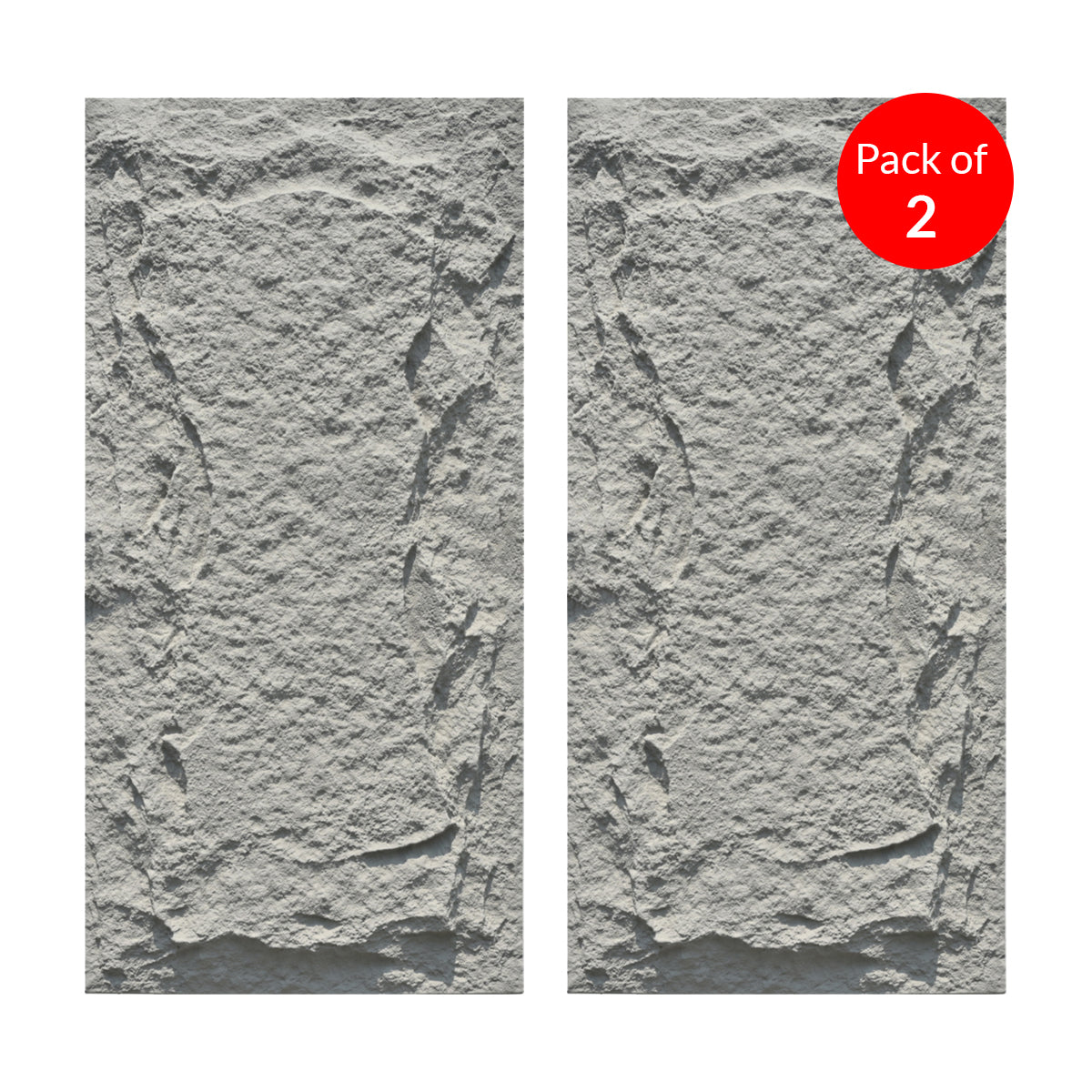 Gray Slate Rock Hard PU Wall Panel – 1200 x 600 mm, 30mm Thickness | Premium 3D Slate Effect | Lightweight & Easy Installation | Indoor & Outdoor Use - Pack of 2