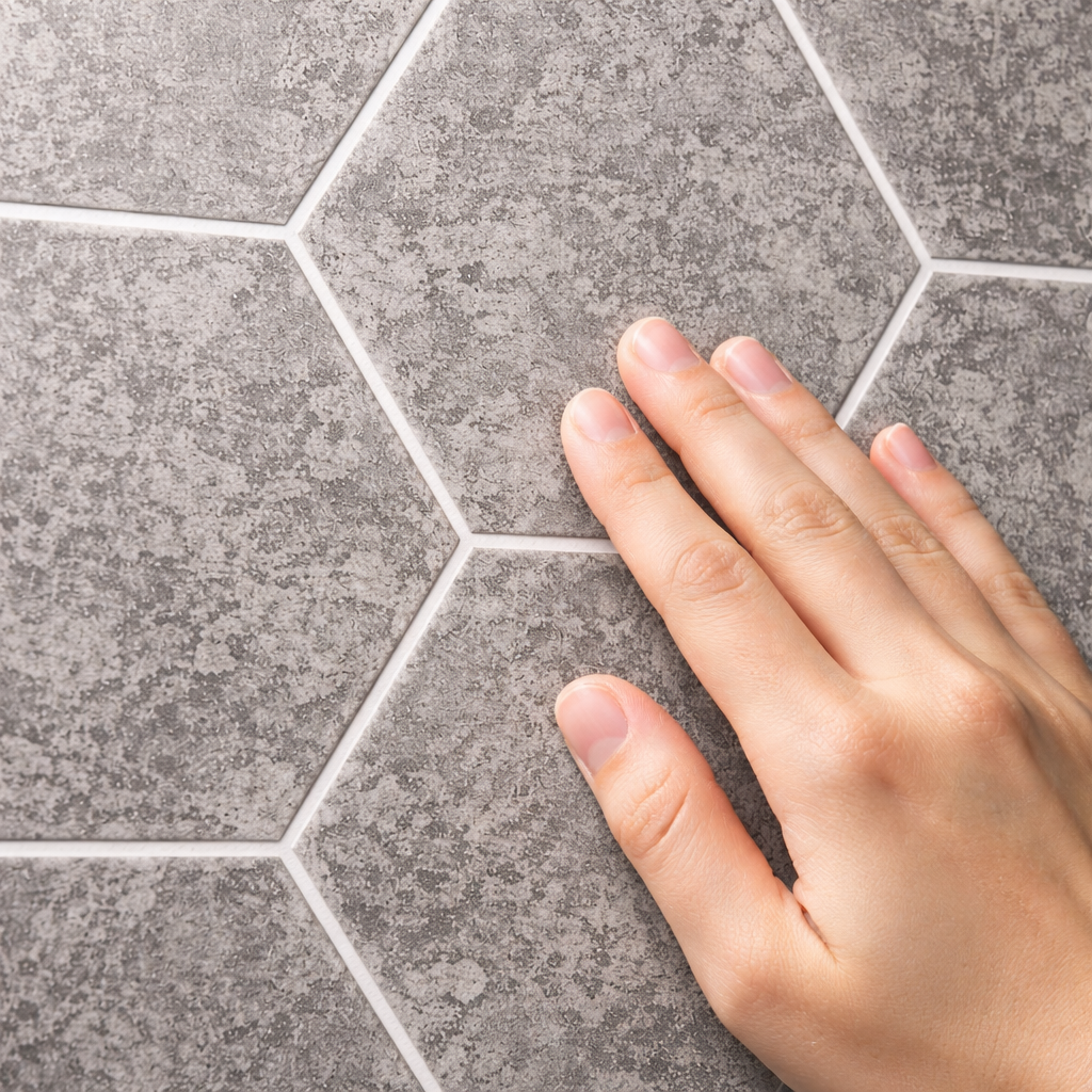 BRITWALL PVC Shower Panels Pack of 3 Dark Grey Hexagon Waterproof Bathroom Wall Cladding 2400x1000x10mm