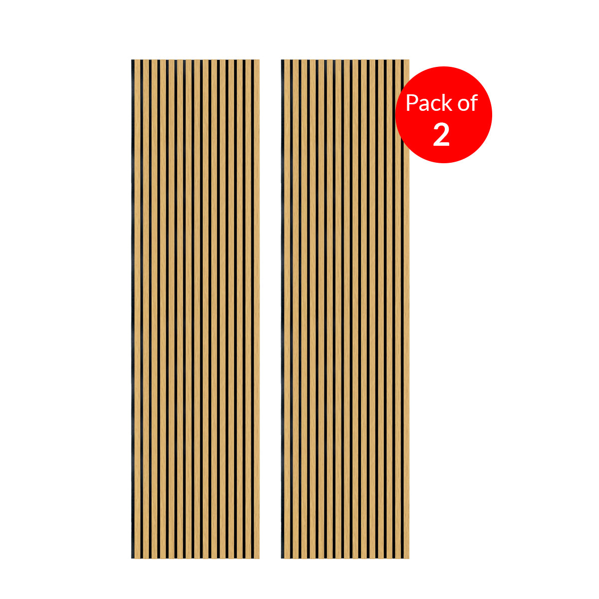 Linear Acoustic Wall Panel - PET + MDF | 605 x 2400 x 17 mm | Perfect for TV Media Walls - Pack of 2