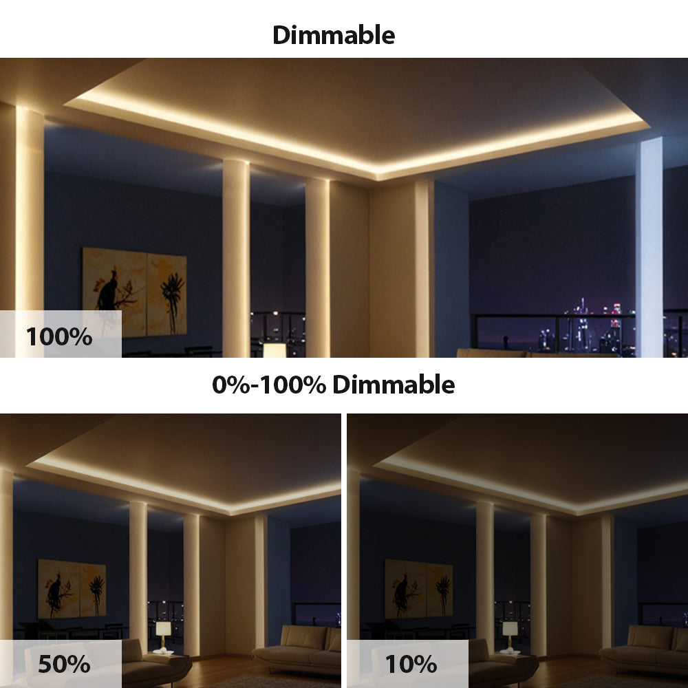 Ener-J COB LED Strip Light Kit 5m 24V 3000K 480 LEDs Per Metre Dimmable UK Plug