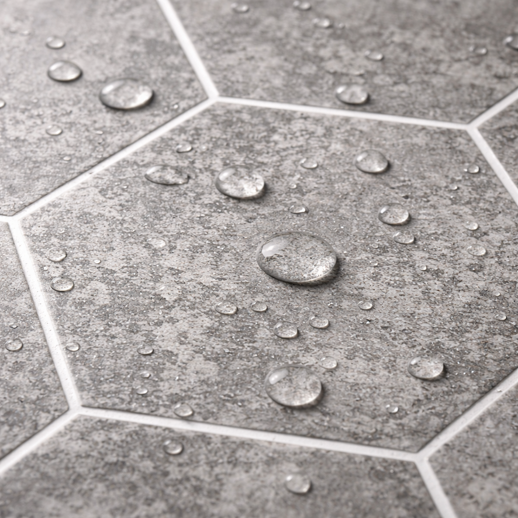 BRITWALL PVC Shower Panels Pack of 3 Dark Grey Hexagon Waterproof Bathroom Wall Cladding 2400x1000x10mm