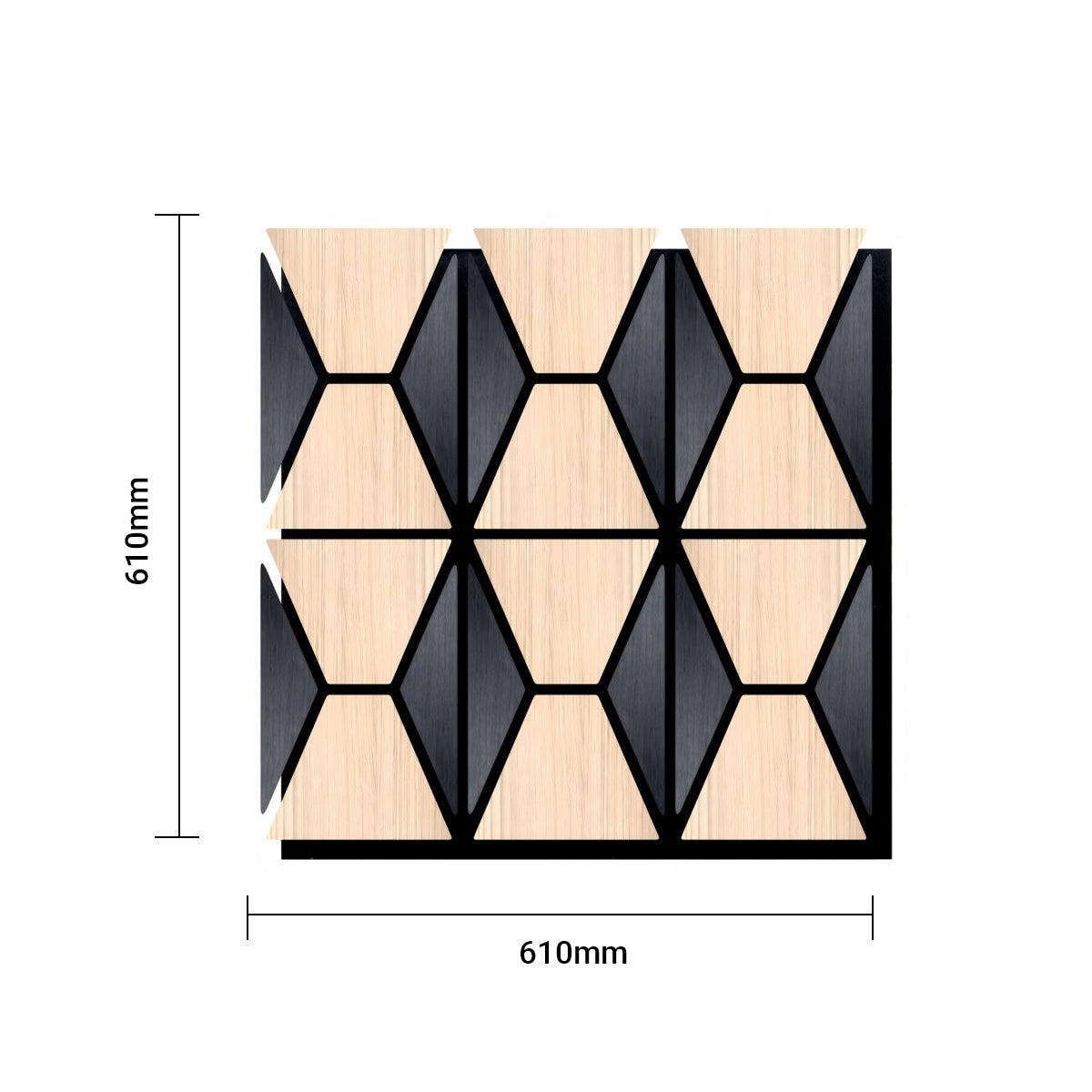 Geometric Harmony Acoustic Panel - PET + MDF | 610 x 610 x 17 mm | Stylish Soundproofing Solution Pack of 4