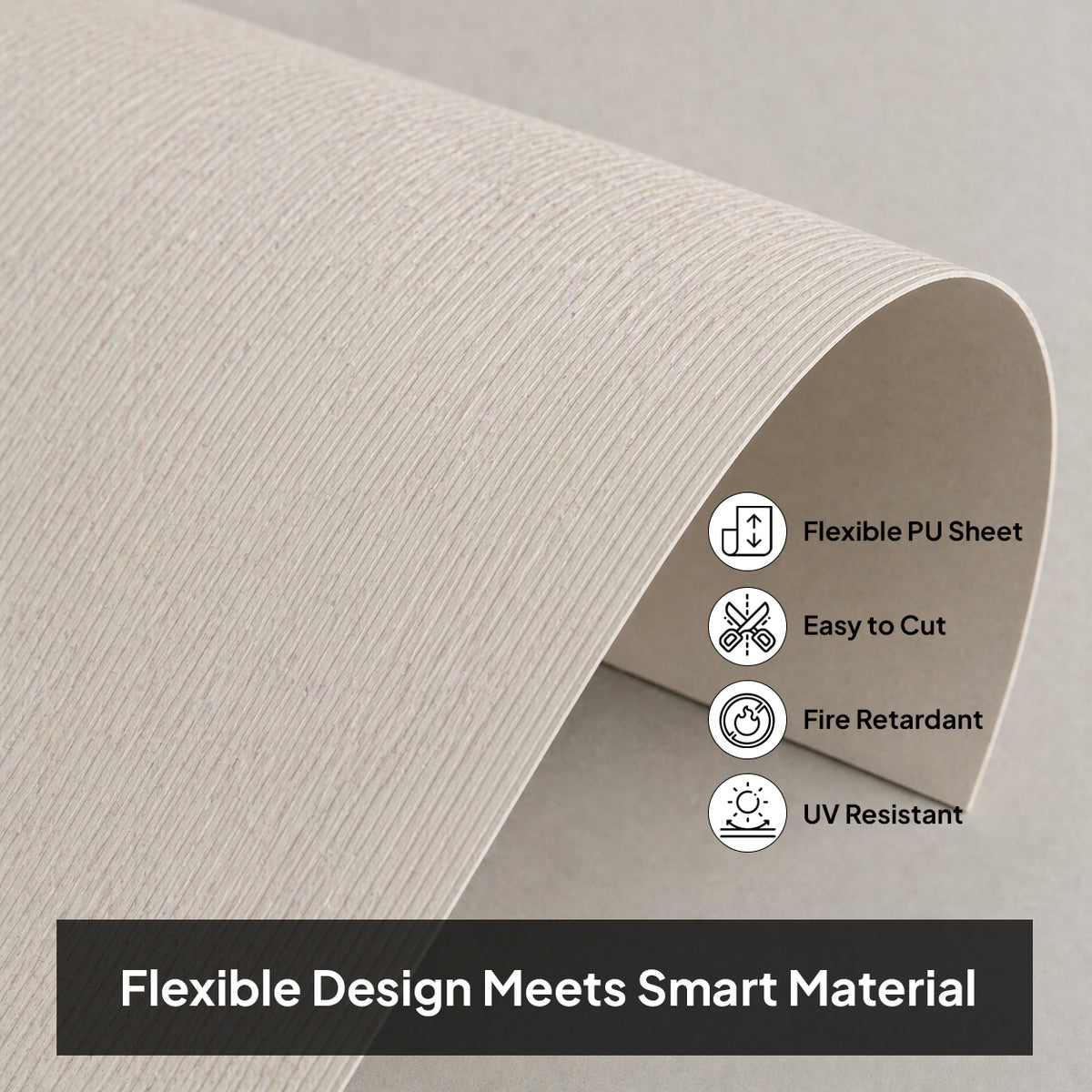Pack of 2, BRITWALL Vertical Ripple Cream 3D PU Wall Panel | Textured Soft Stone Sheet | 1200 x 600 mm | Lightweight, Waterproof, DIY-Friendly | Modern Wave Design