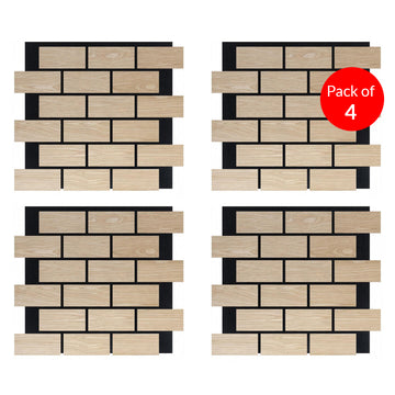 Brick Pattern Acoustic Wall Panel - PET + MDF | 610 x 690 x 17 mm - Pack of 4