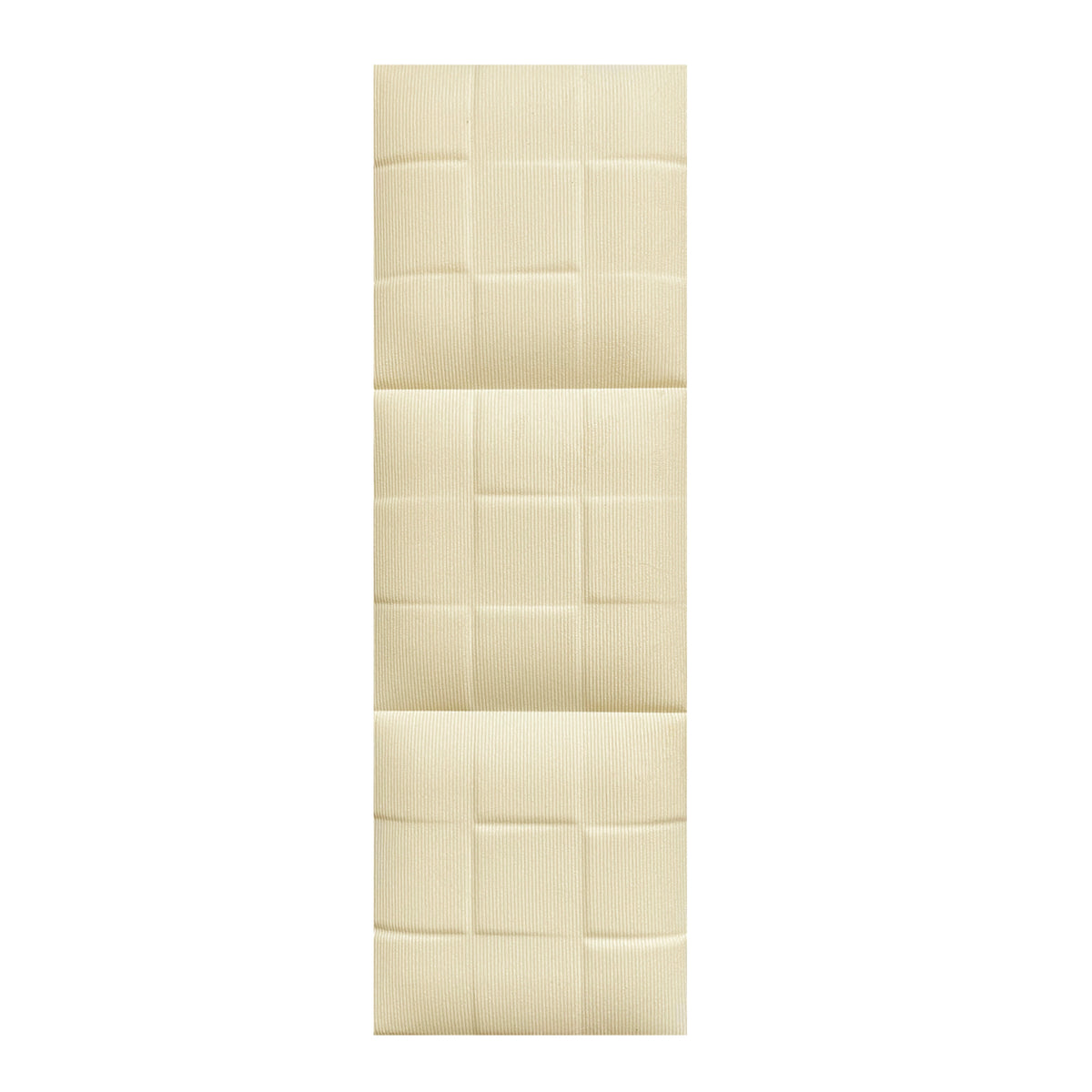 Britwall SoftPad self adhesive upholstered headboard wall panel in Champagne Beige, pack of 4, installed above bed