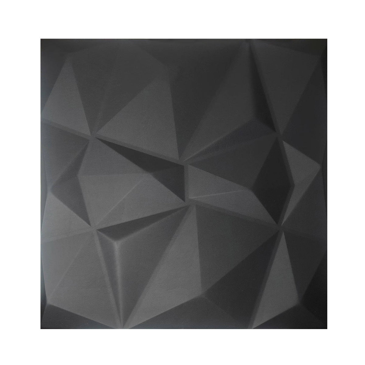 Pack of 4, Elegant 3D Diamond-Embossed Black PU Leather Wall Panels – 600 x 600 mm | 25mm Thickness | Luxurious & Soundproof