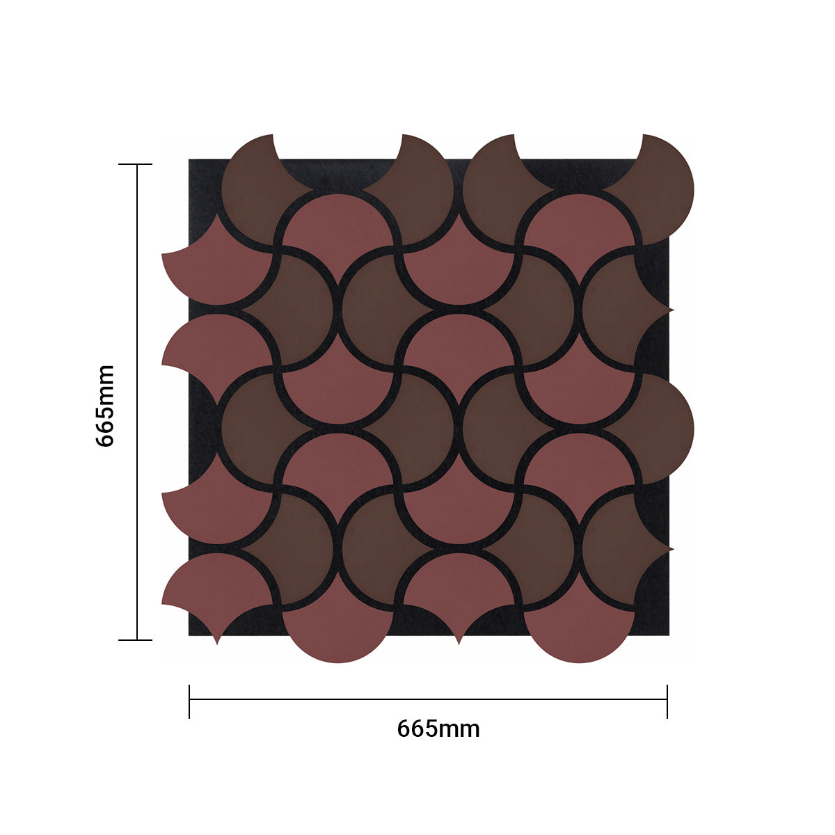 Wave Arc Design Acoustic Wall Panel - Soundproof PET + MDF | 600 x 600mm - Pack of 4