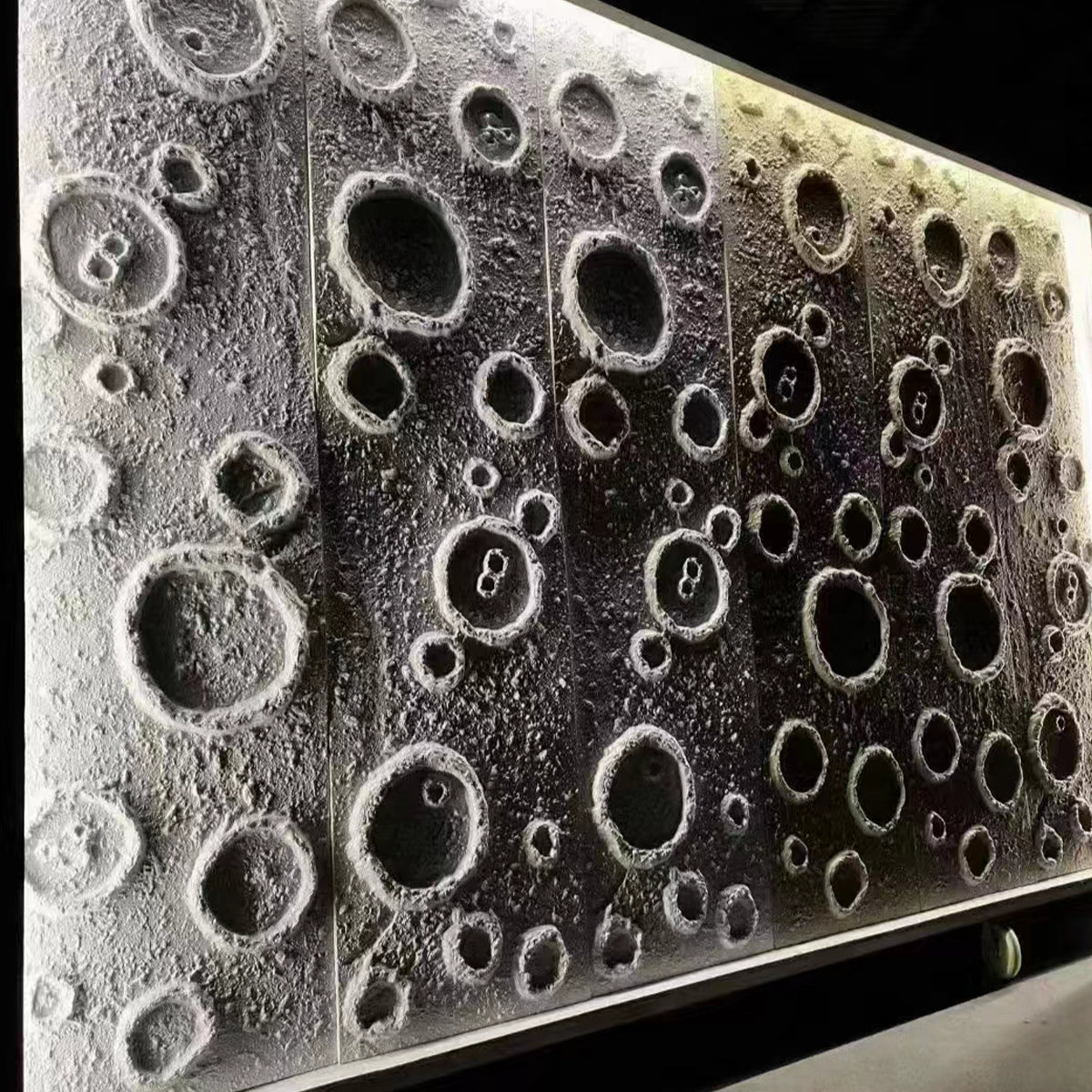 Britwall Moon Crater PU Wall Panel – White Textured 3D Finish | 1200 x 600 mm | Lightweight Decorative Panel | Modern Minimalist Wall Design - Pack of 2