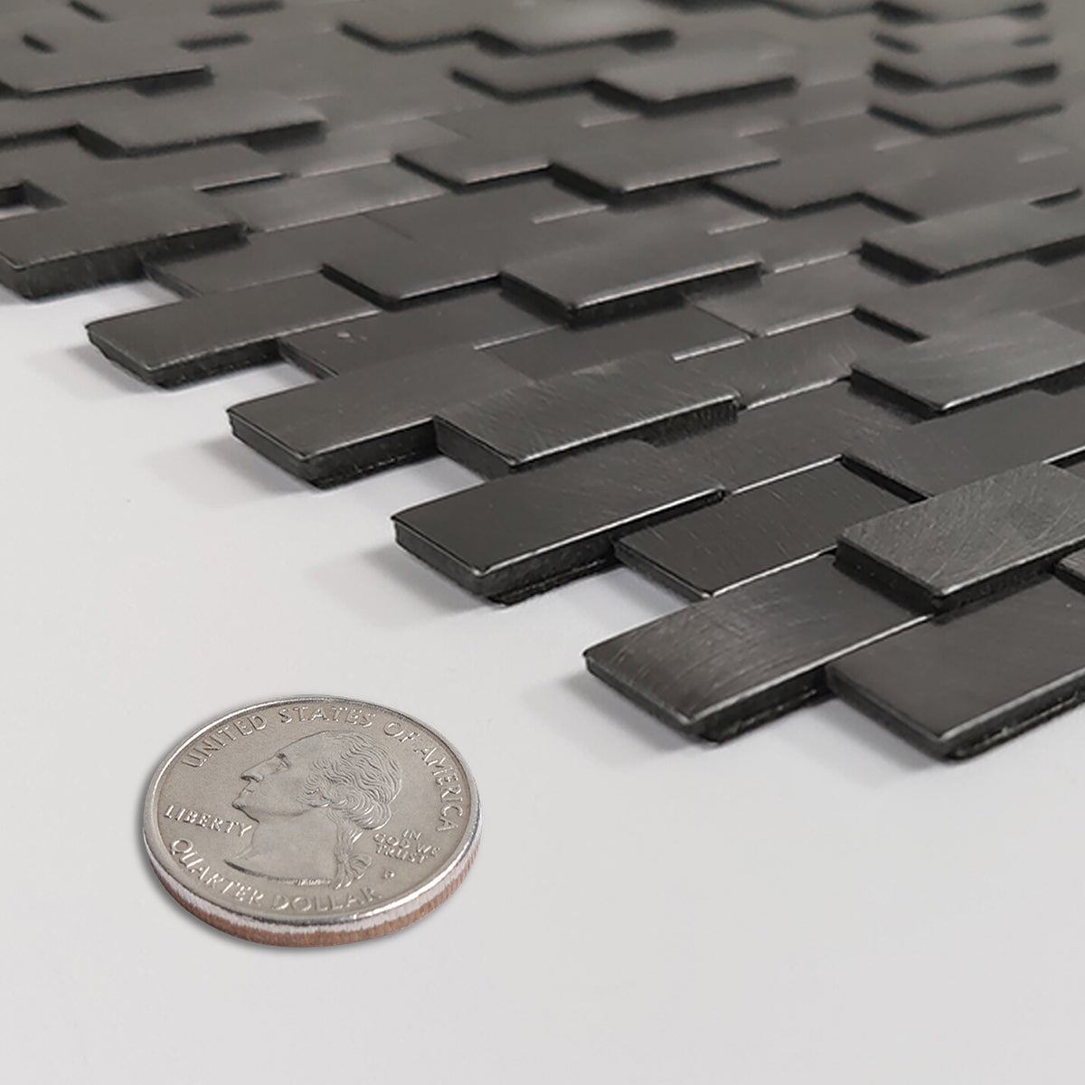 Pack of 4 Urban Alloy Pattern Peel & Stick Aluminum Tile Size:300 x 300 x 4 mm