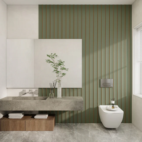 Britwall Curved Slats Wall Panel Duck Egg – Decorative Modern Wall Cladding