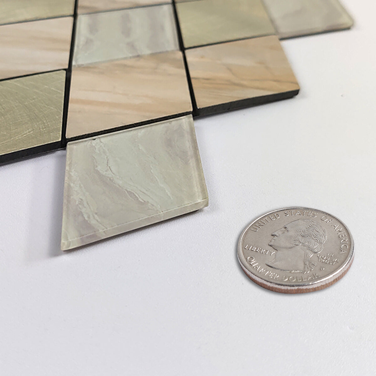 Pack of 4 Rose Gold Slate Diamond Pattern Peel & Stick Aluminum Tile Size:295 x 295 x 4.5 mm