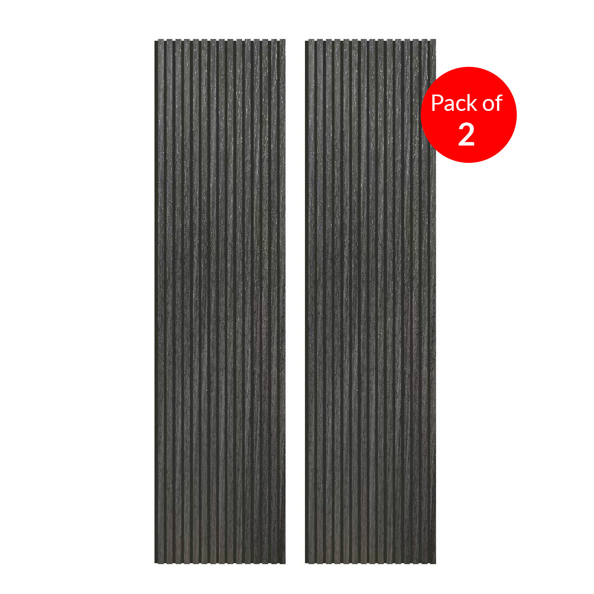 Linear Acoustic Wall Panel -  PET + MDF, Dark Brown Wood Grain Size: 2400*600*21mm Pack of 2