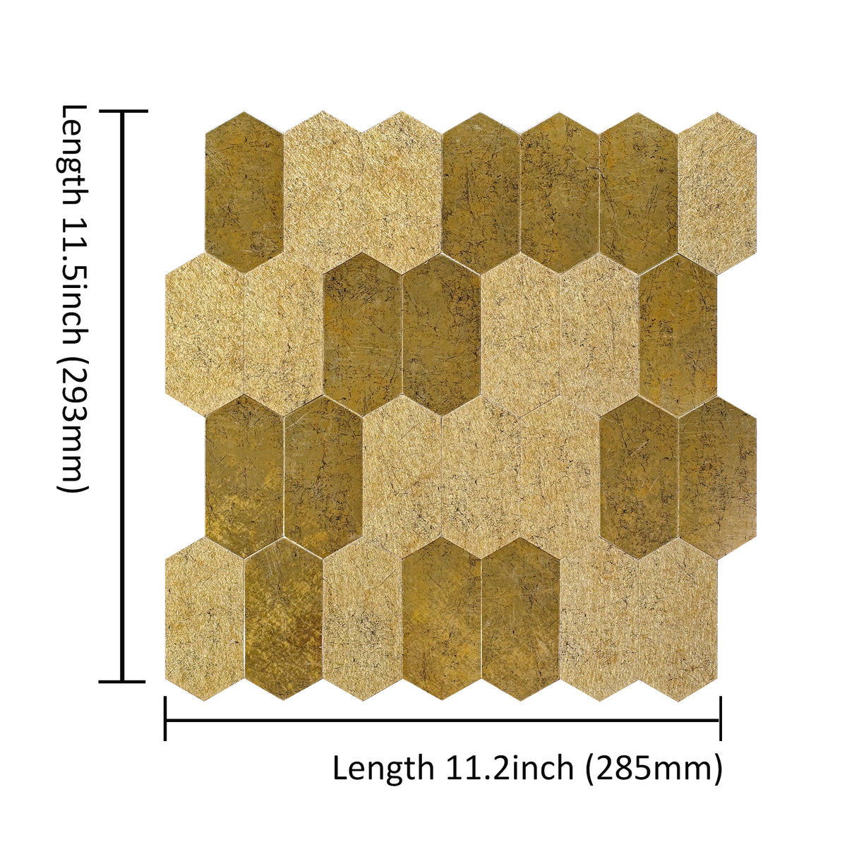 Pack of 4 Linear Glow Peel & Stick Aluminum Tile Size:300 x 300 x 4 mm