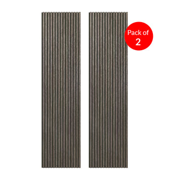 Linear Acoustic Wall Panel -  PET + MDF, Warm Brown Wood Grain (Pack of 2) Size: 2400*600*21mm