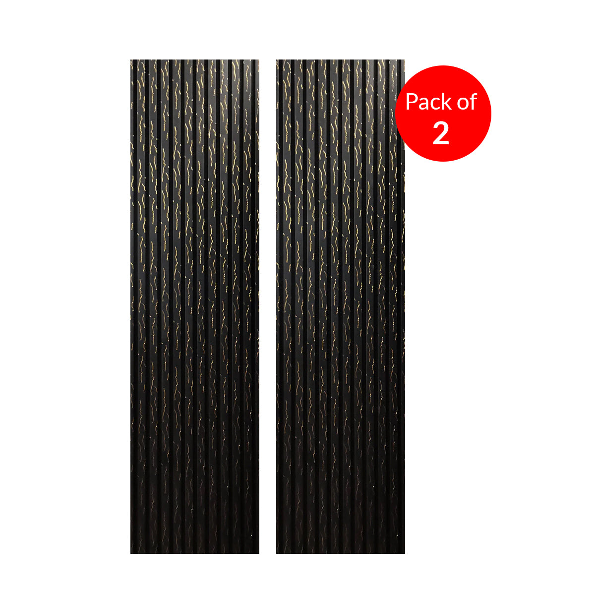 BRITWALL Linear Acoustic Wall Panel – Black Gold Marble Design – 2400 × 600 × 21mm Pack of 2
