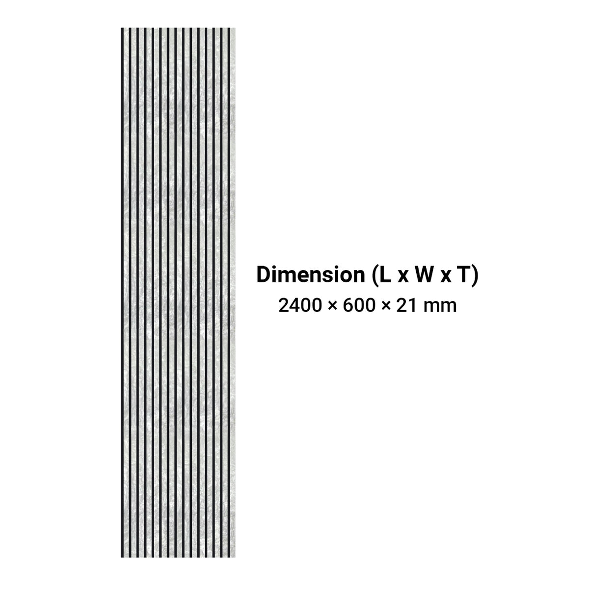 Britwall Acoustic Wall Panel Noise Reducing Textured Light Grey Slatted Interior Panel 2400x600mm Pack of 2
