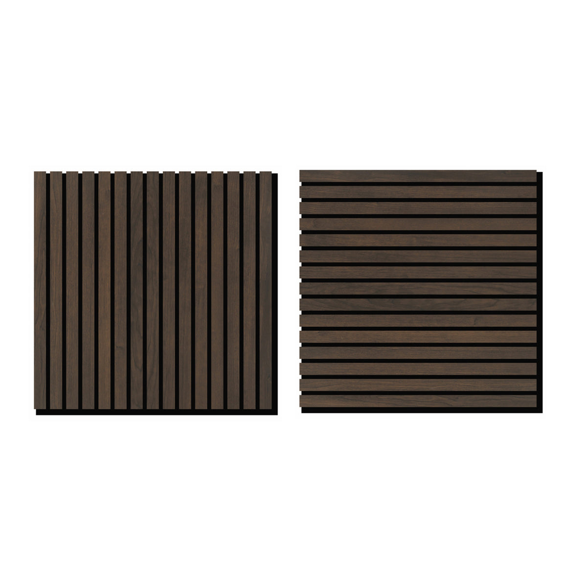 Britwall QuadraLine Acoustic Wall Panel Walnut Oak Noise Reducing Slatted Interior Panel 600x600mm Packo f 2 - Pack of 2