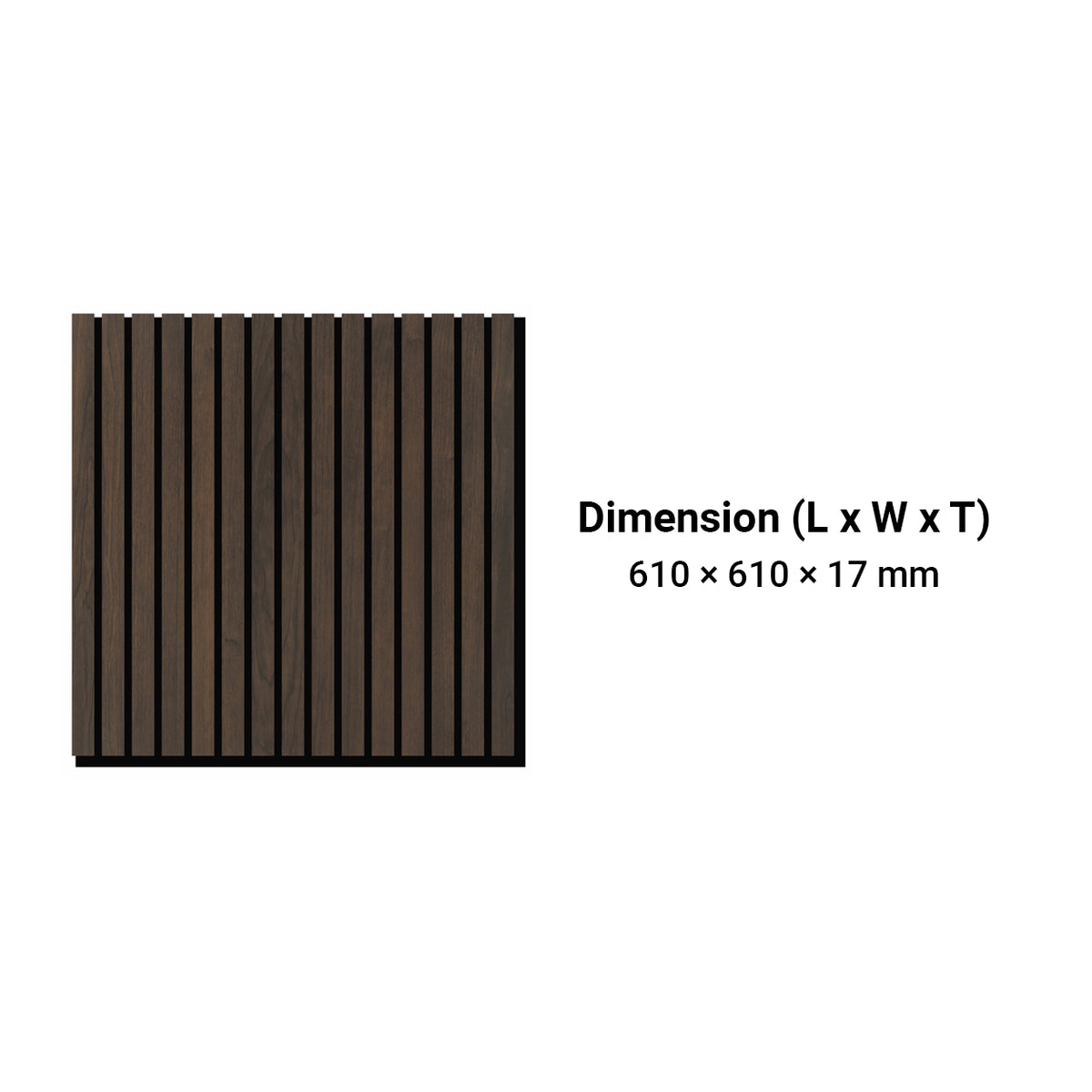 Britwall QuadraLine Acoustic Wall Panel Walnut Oak Noise Reducing Slatted Interior Panel 600x600mm Packo f 2 - Pack of 2