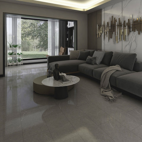 Britwall Pack of 10 Axis Grey SPC Tile Flooring – 1.95m² Coverage Waterproof Click Lock Stone Effect Vinyl Tiles with IXPE Underlay