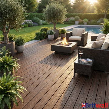 3D Embossed Composite Decking 4000 x 148 x 21 mm Slip Resistant – Dark Coffee