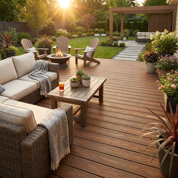 3D Embossed Composite Decking 4000 x 148 x 21 mm Slip Resistant Outdoor Deck Board – Teak B