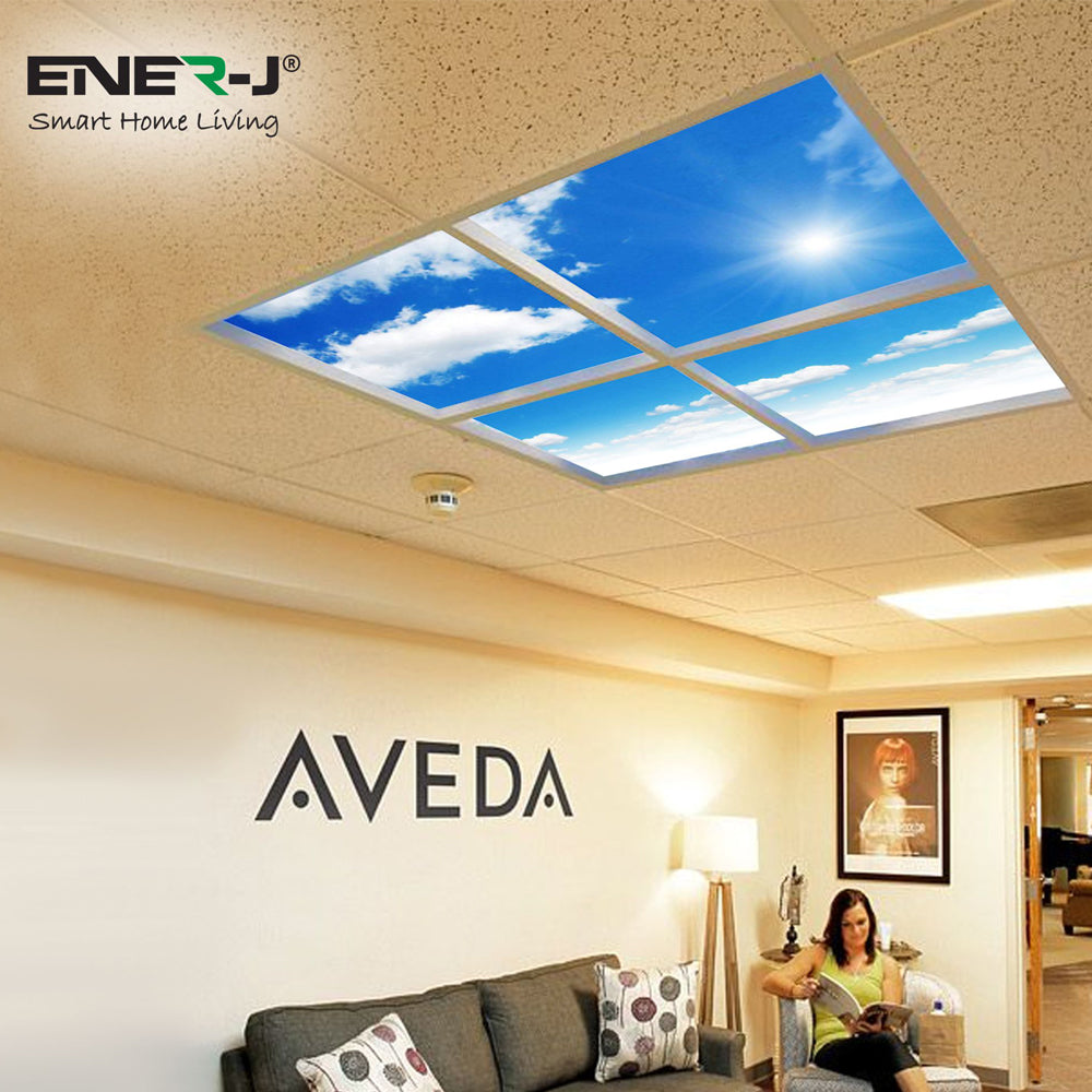 Led Panel Led Ceiling 40W SKY LED 3D Ceiling Panel 60x60cms, Set of 4 Ultra Thin LED Panels,