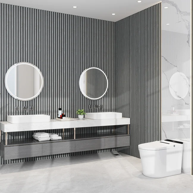 Britwall Grey Oak Wall Panels 6 Slats | Modern Decorative Wall Cladding
