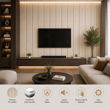 BRITWALL GrandBaguette Wall Panel Desert Sand Luxury Textured Feature Wall Cladding Interior 550x2400x55mm - Pack of 2