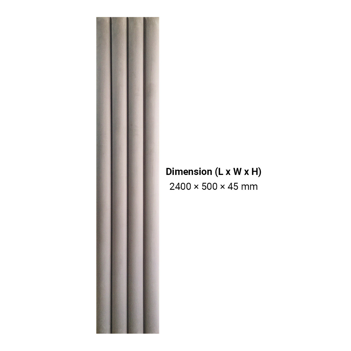 BRITWALL CastleCurve Wall Panel Mink Grey Decorative Feature Wall Panel Interior Cladding 500x2400x45mm - Pack of 2