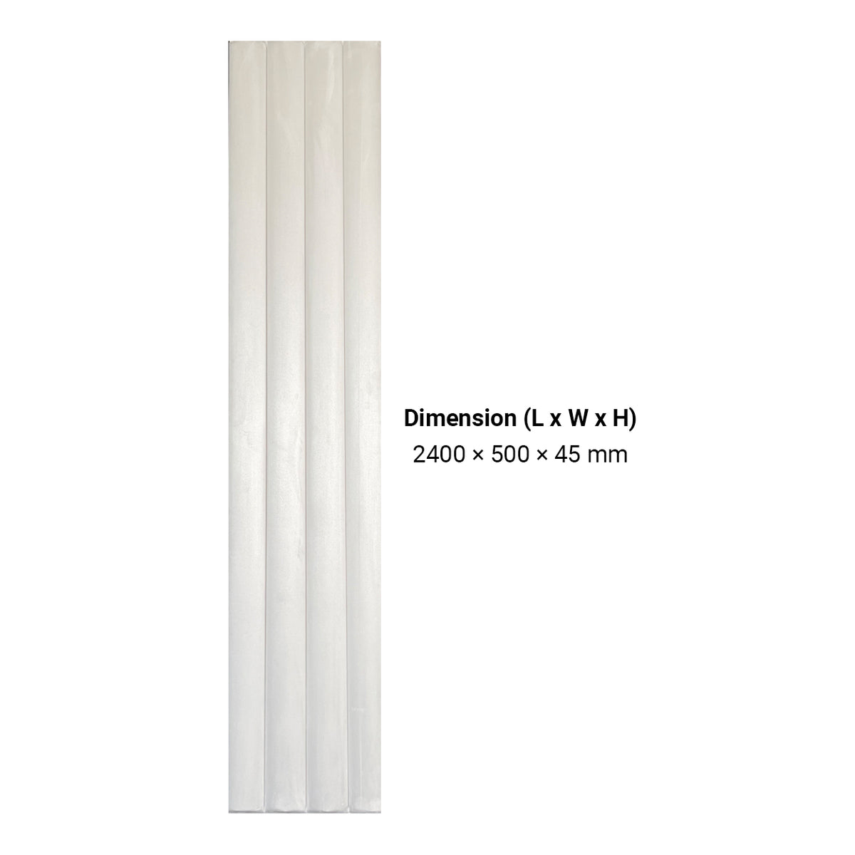 BRITWALL CastleCurve Wall Panel Ivory Silk Decorative Feature Wall Panel Interior Cladding 500x2400x45mm - Pack of 2