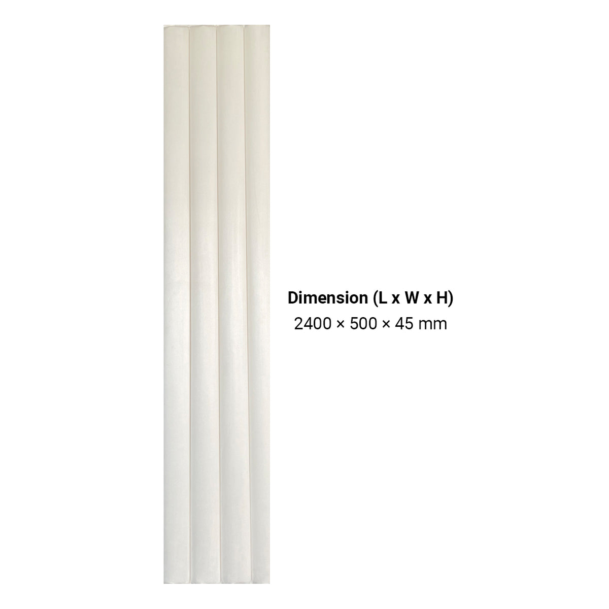 BRITWALL CastleCurve Wall Panel Soft Ecru Mist Decorative Feature Wall Panel Interior Cladding 500x2400x45mm - Pack of 2