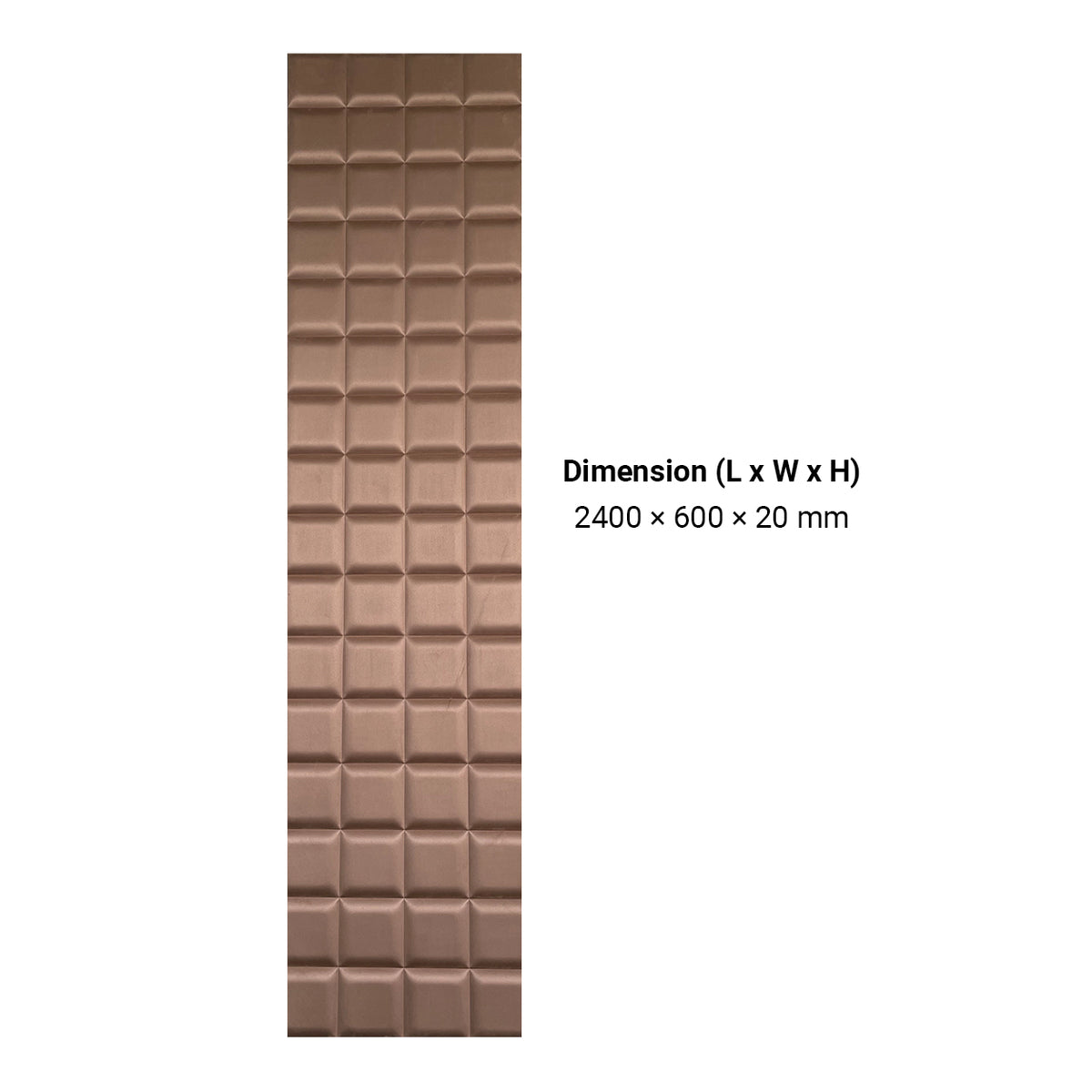 BRITWALL GridForm Self Adhesive Wall Panel Espresso Brown Geometric Feature Wall Cladding 600x2400x20mm - Pack of 2