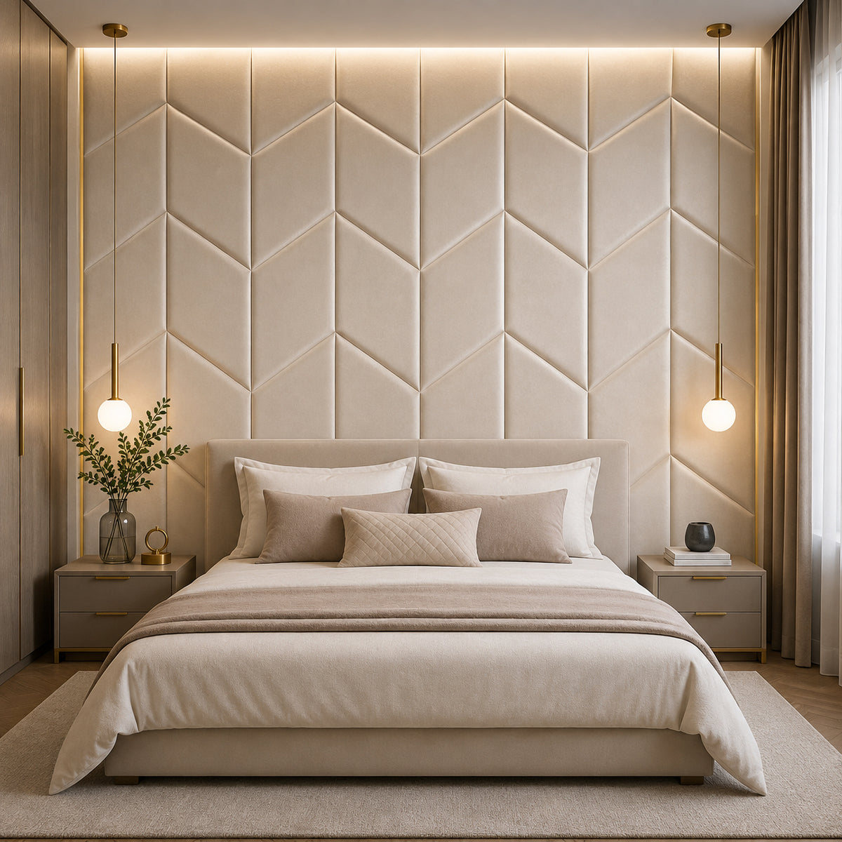 BRITWALL UrbanEdge Self Adhesive Wall Panel Desert Sand Decorative Feature Wall Panel Interior Cladding 600x2400x25mm - Pack of 2