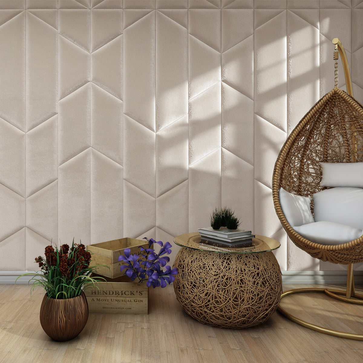 BRITWALL UrbanEdge Self Adhesive Wall Panel Ivory Silk Decorative Feature Wall Panel Interior Cladding 600x2400x25mm - Pack of 2