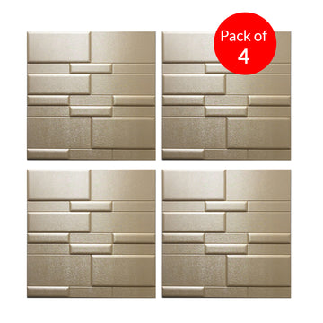 Linear Edge 3D Grid PU Leather Wall Panels - 60x60cms, 10mm Thickness Size 600 x 600 mm (Pack of 4)