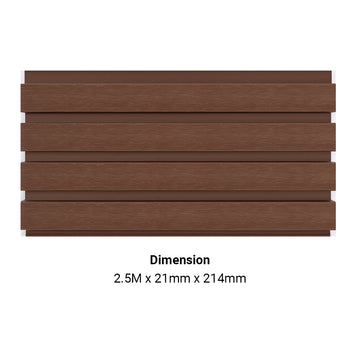 Britwall Composite Wall Cladding Panel – Dark Coffee 3D Embossed PE, 214 × 2500 mm