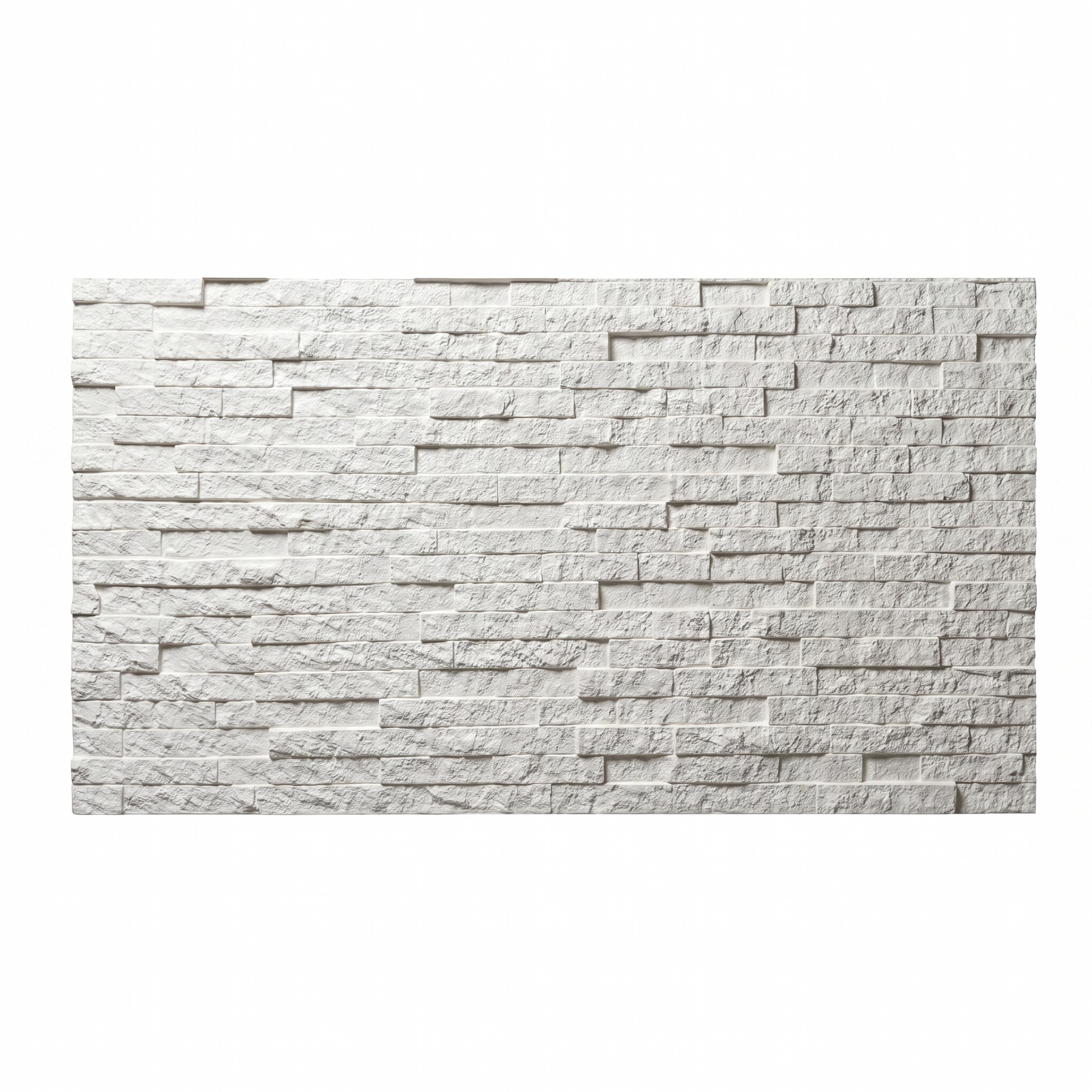 Rectangular pu panel with stacked stone pattern on a white background