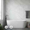 Britwall Light Grey Marble Matt PVC Shower Panel - Matt Finish Light Grey Marble