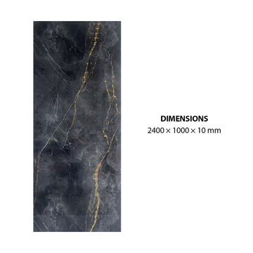 Britwall Shower Panel Waterproof Noir Gold Marble Gloss Bathroom Wall Cladding 2400x1000mm