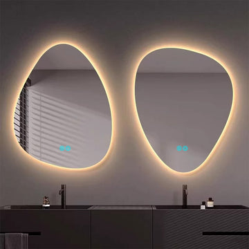 ENER-J Teardrop LED Bathroom Mirror 600x800mm – Dimmable 3 Colour Lighting, Anti-Fog Demister, Touch Sensor, Backlit Wall Mirror