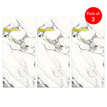 Golden Veined Marble SPC Wall Panel - Durable 4mm Decorative Sheet (Seamless Pattern) (Pack of 3)
