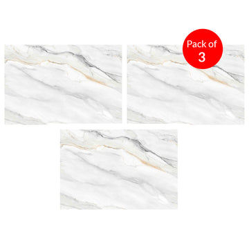Luxury 3D Continuous Marble Charcoal Board Panel - High Gloss PET Finish | 1220 x 2440 x 8mm (Pack of 3)