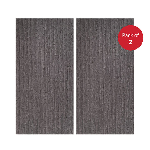 BRITWALL Midnight Ridge Flexible PU Stone Wall Panel | Modern 3D, Ultra Lightweight & Waterproof | 1200 x 600 mm | Pack of 2