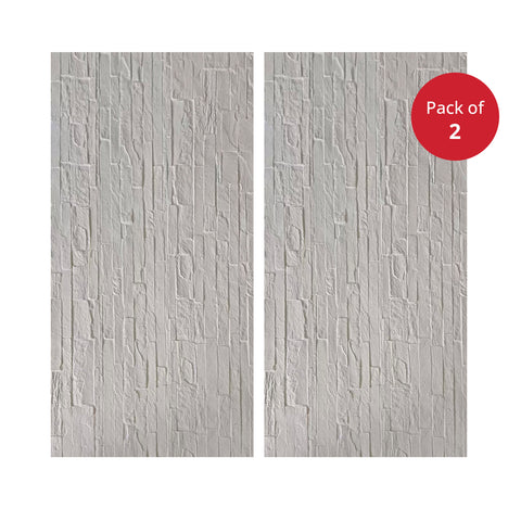 Pack of 2, BRITWALL Soft & Flexible White PU Brick Wall Panel | 3D Faux Brick Texture | 1200 x 600 mm | Lightweight, Waterproof, Easy Adhesive Installation | Modern Interior Décor