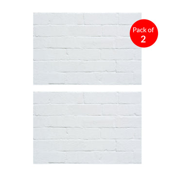 Soft & Flexible White PU Panel - Stylish Faux Brick Texture (Pack of 2)